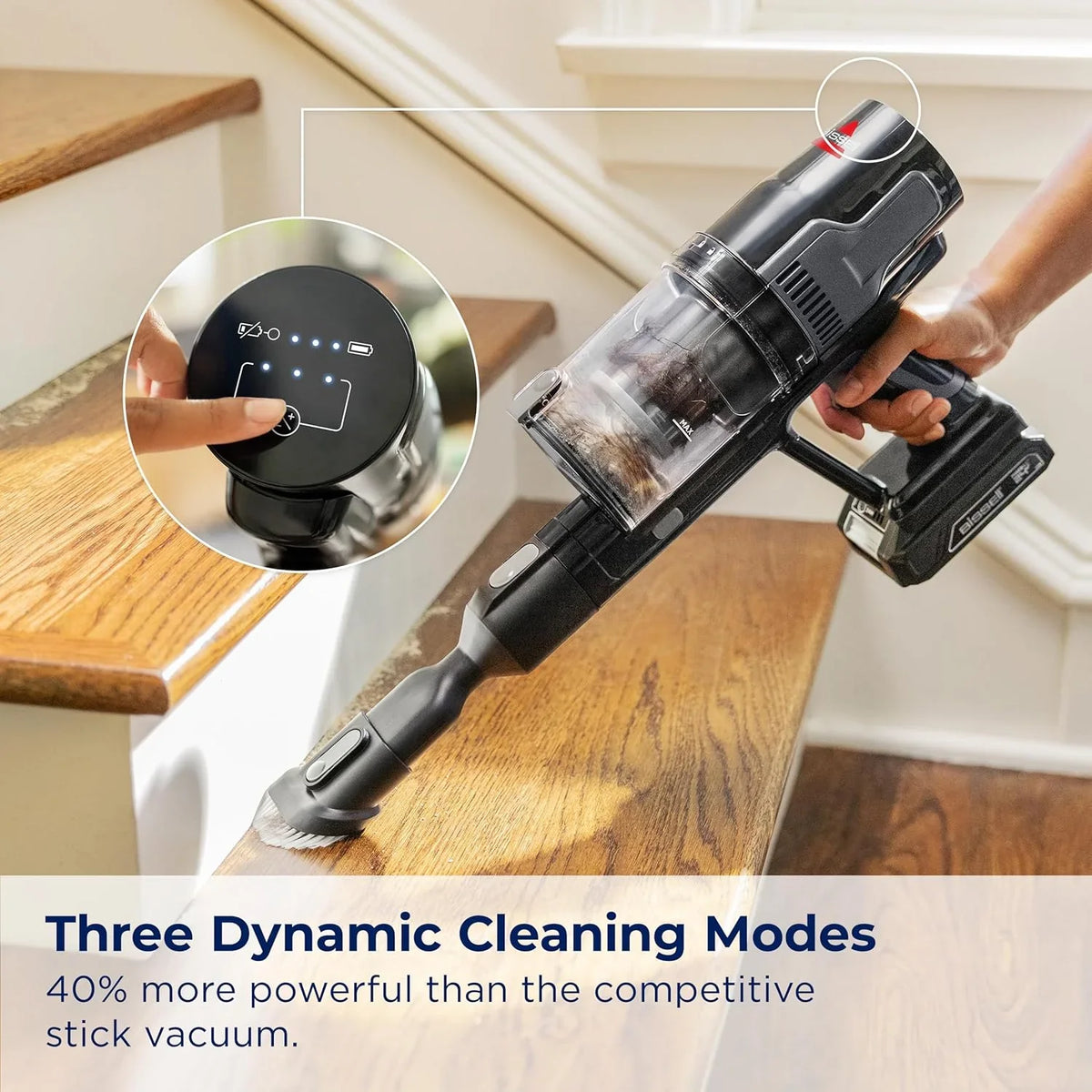 Ultra-lightweight stick-type vacuum cleaner - Bagless portable vacuum cleaner (with gap cleaning tools) - Black