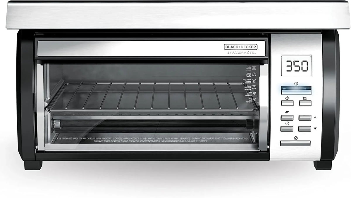 BLACK DECKER SpaceMaker Under Counter Toaster Oven, Digital Controls, Black/Stainless Steel, Fits 9-测-- Pizza or 4 Slices
