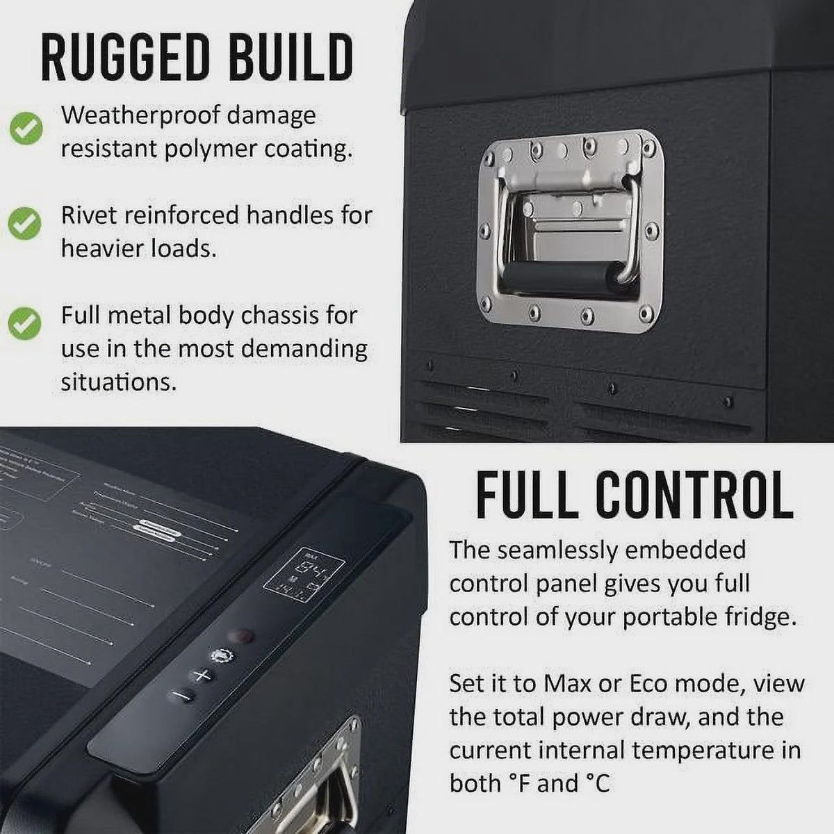 12V Car Fridge 50L 12/24V DC 110-240V AC Portable Freezer Compressor Cooler 0 H-50 H 3-Year Warranty