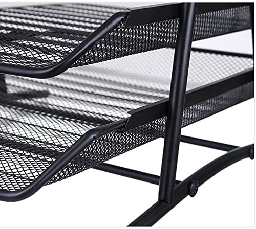 Metal Mesh 2 Tier Document Letter Tray Desk Organizer File Holder Magazine Notebook Organizer Office Supplies