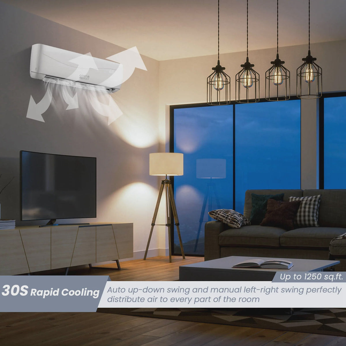 18000 BTU Mini Split Air Conditioner Heater 19 SEER2 1250 Sq. Ft Coverage