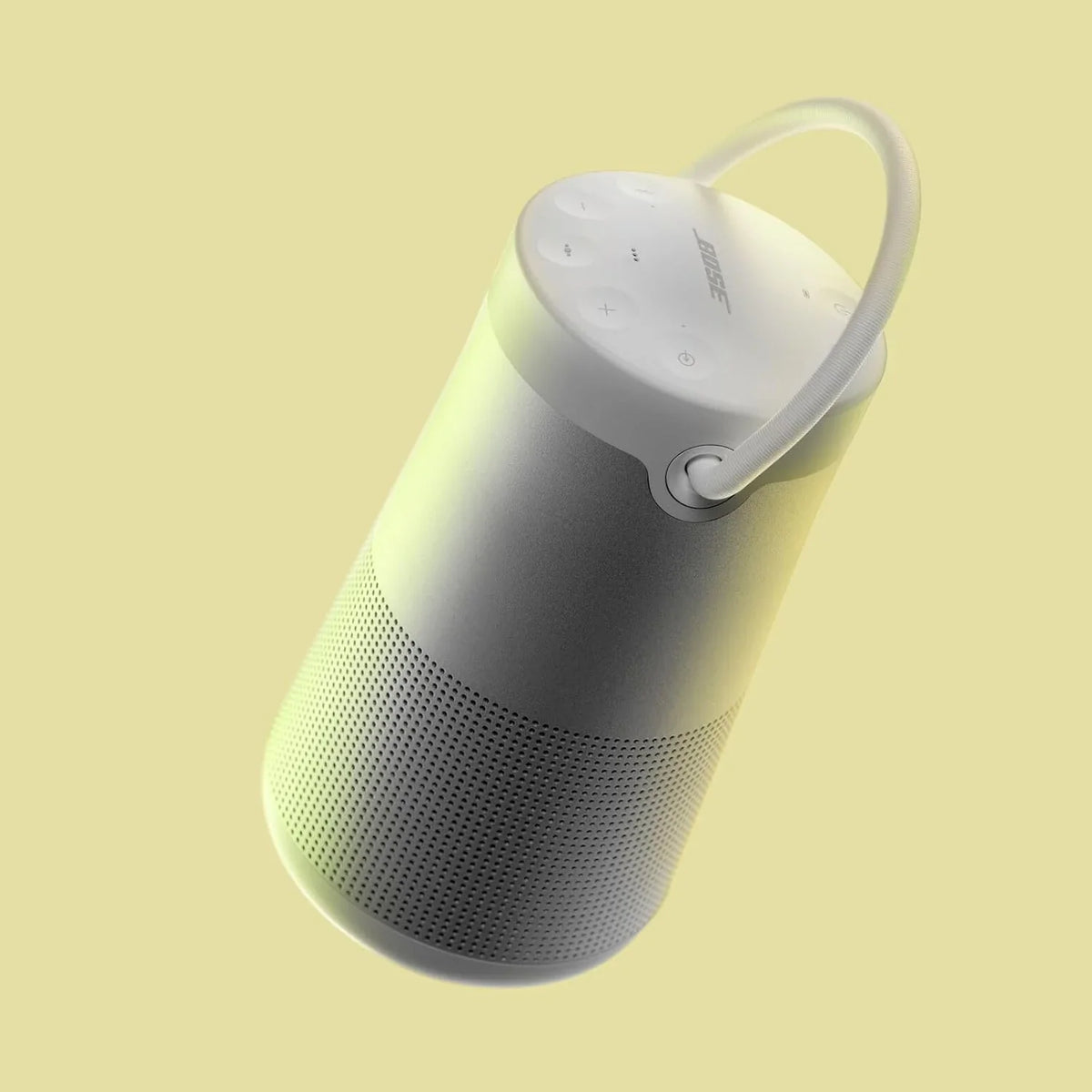 Wireless speaker, portable speaker with microphone, wireless and waterproof, 360-degree omnidirectional sound output, long-lasting battery and handle, silver appearance