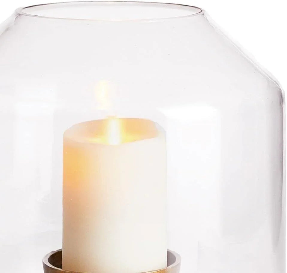 Elegant Gold Large Round Hurricane Candle Holder Dome Shape 13 in Terrarium Classic