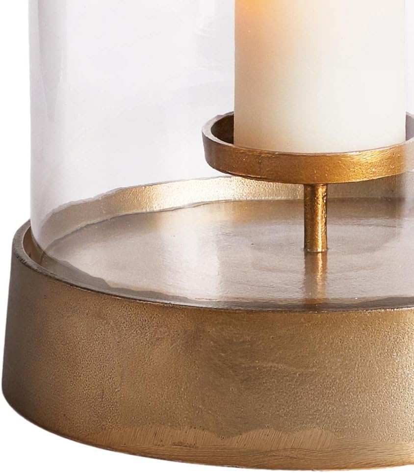 Elegant Gold Large Round Hurricane Candle Holder Dome Shape 13 in Terrarium Classic