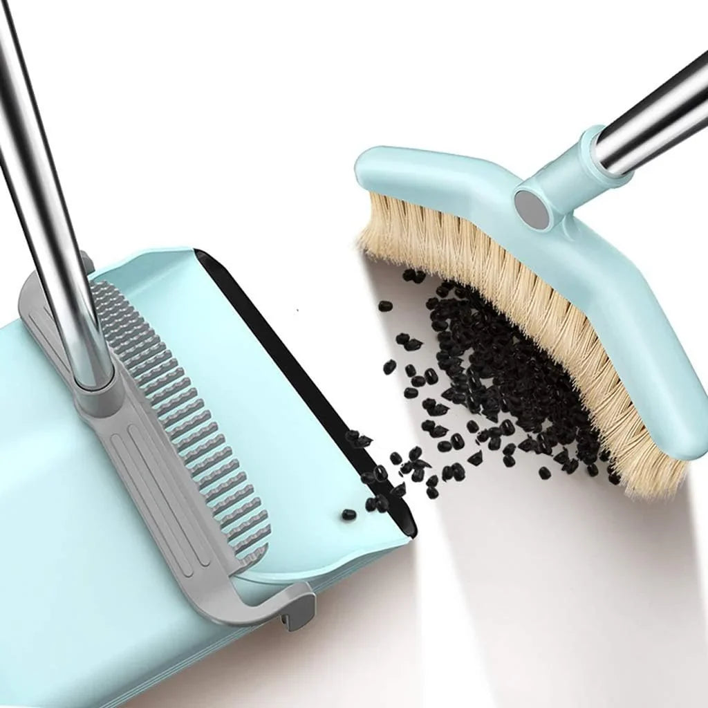 Long Handle Broom and Dustpan Set, Home, Kitchen, Room, Office, Upright Dust Pan Combo for The Lobby Floor