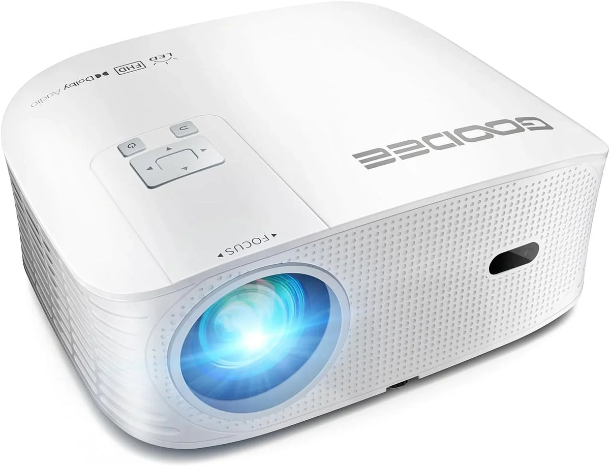Intelligent 4K projector, equipped with 5G WIFI and Wireless functions, supports Dolby sound effect, outdoor projector, 400-inch zoom home theater projector, compatible with TV stick.