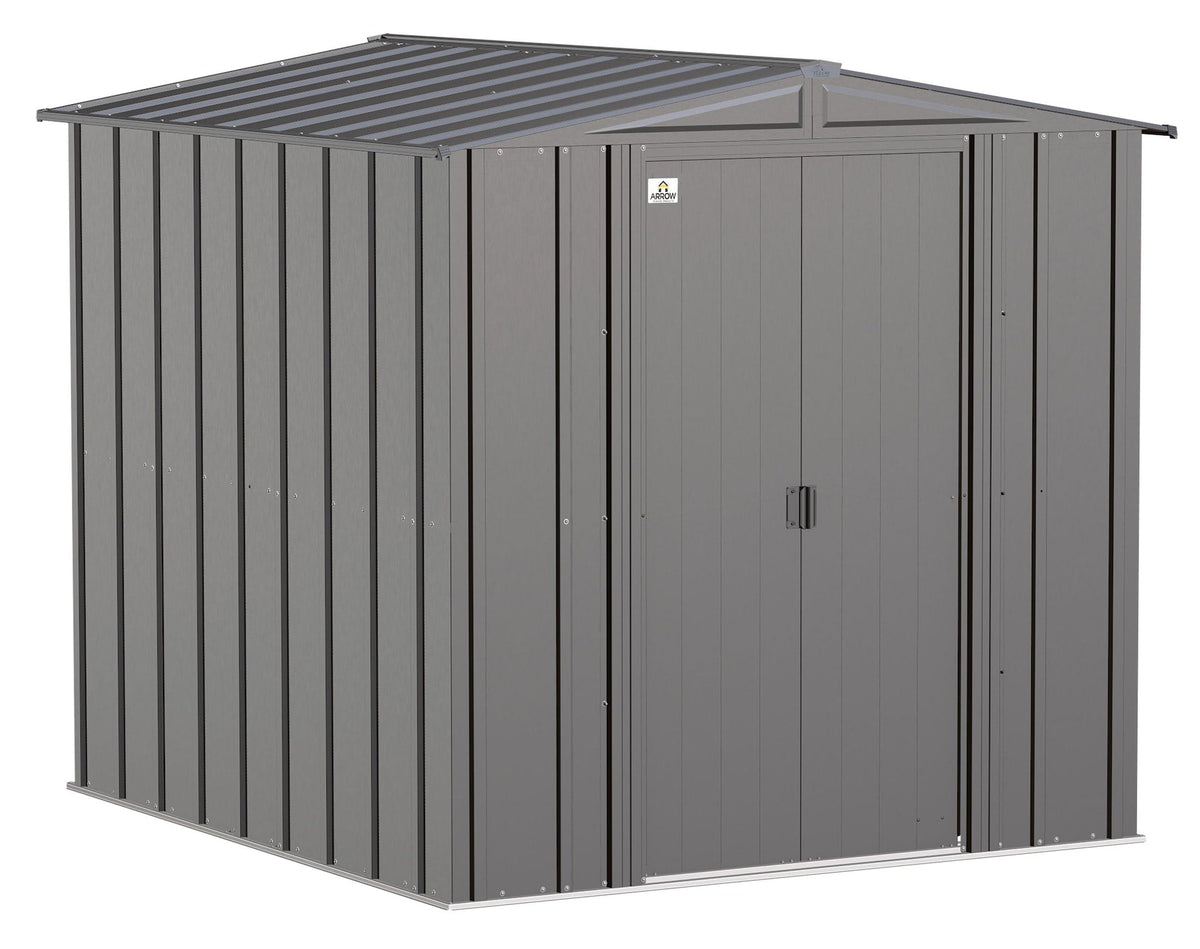 Arrow Classic Galvanized Steel Storage Shed, Charcoal, 6-ft x 7-ft