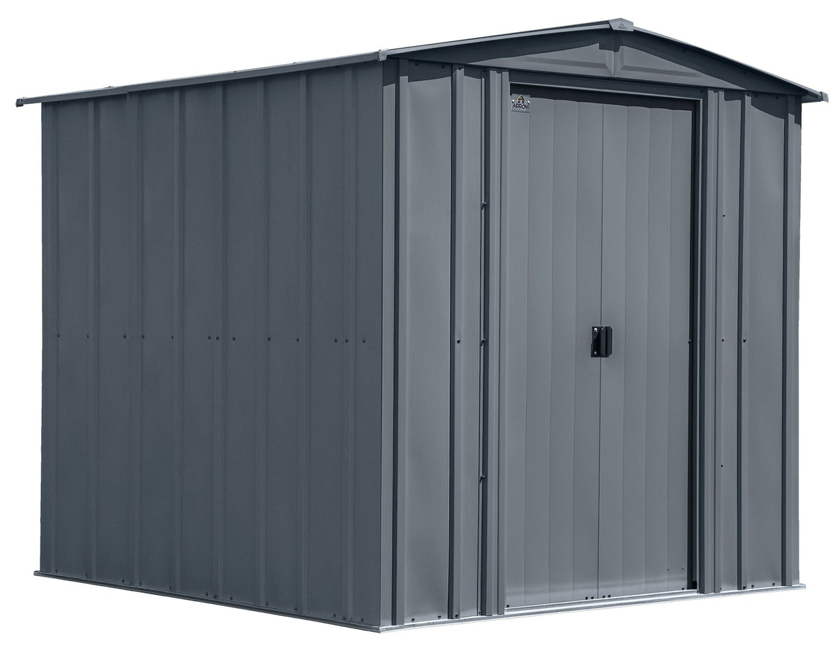 Arrow Classic Galvanized Steel Storage Shed, Charcoal, 6-ft x 7-ft