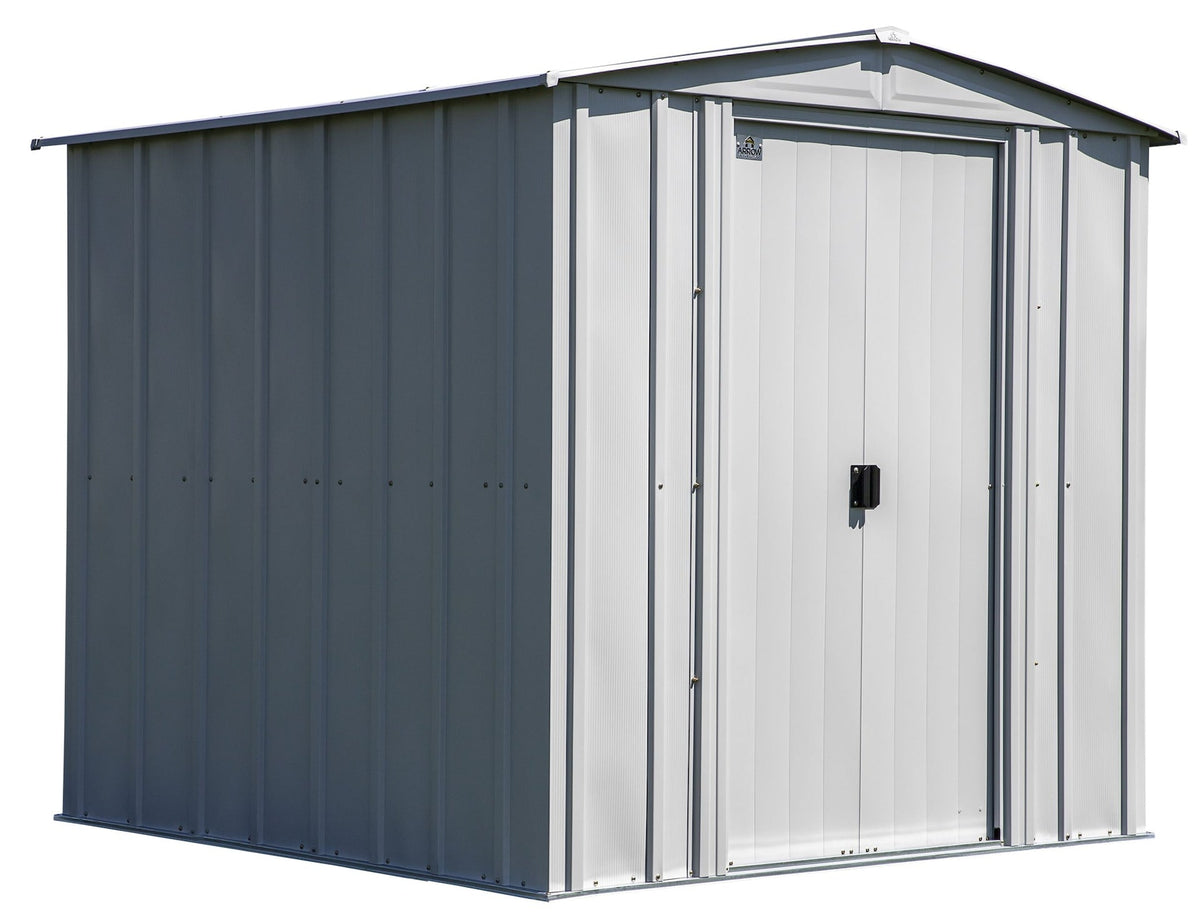 Arrow Classic Galvanized Steel Storage Shed, Flute Grey, 6-ft x 7-ft