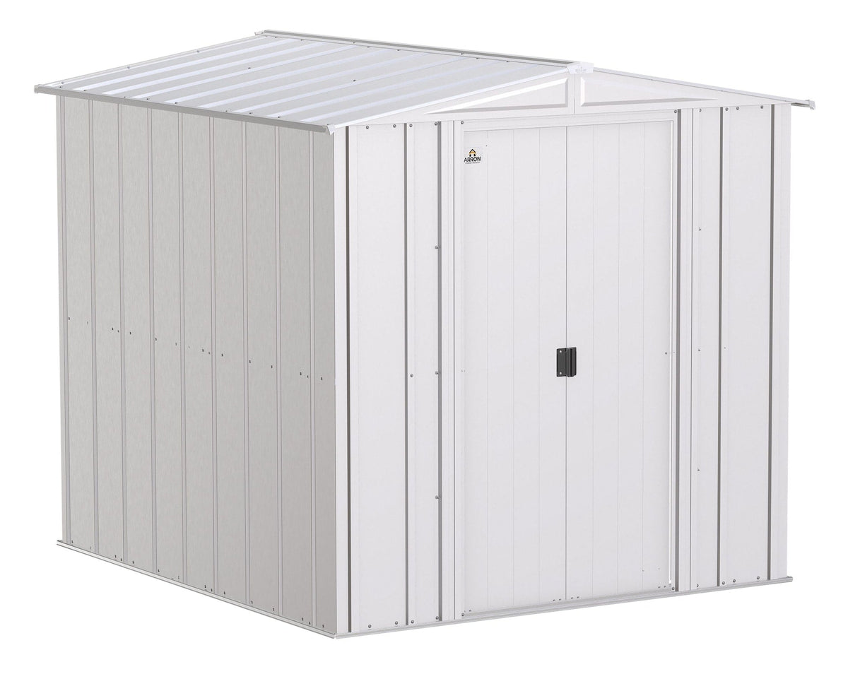 Arrow Classic Galvanized Steel Storage Shed, Flute Grey, 6-ft x 7-ft
