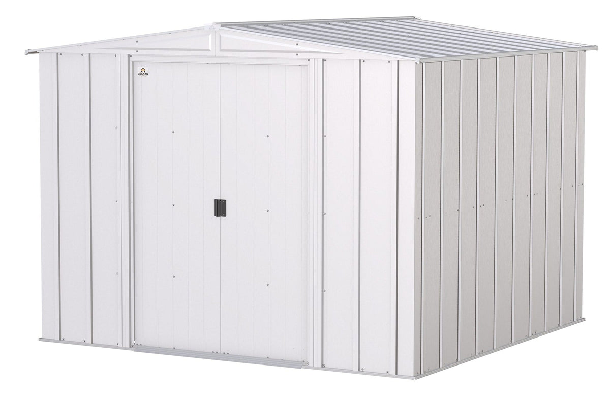 Arrow Classic Galvanized Steel Storage Shed, Flute Grey, 8-ft x 8-ft