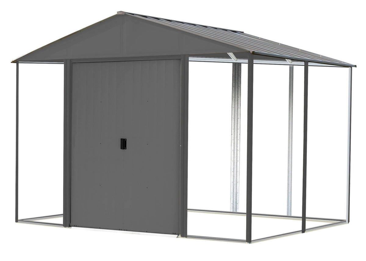 Arrow Ironwood Steel Hybrid Shed Kit, Anthracite, 10-ft x 8-ft