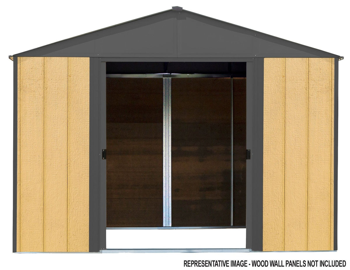 Arrow Ironwood Steel Hybrid Shed Kit, Anthracite, 10-ft x 8-ft