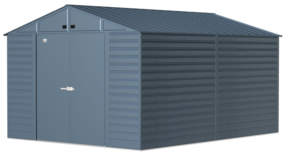Arrow Select Galvanized Steel Storage Shed, Blue Grey, 10-ft x 14-ft