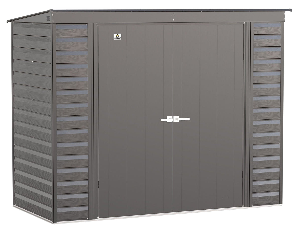 Arrow Select Galvanized Steel Storage Shed, Charcoal, 8-ft x 4-ft