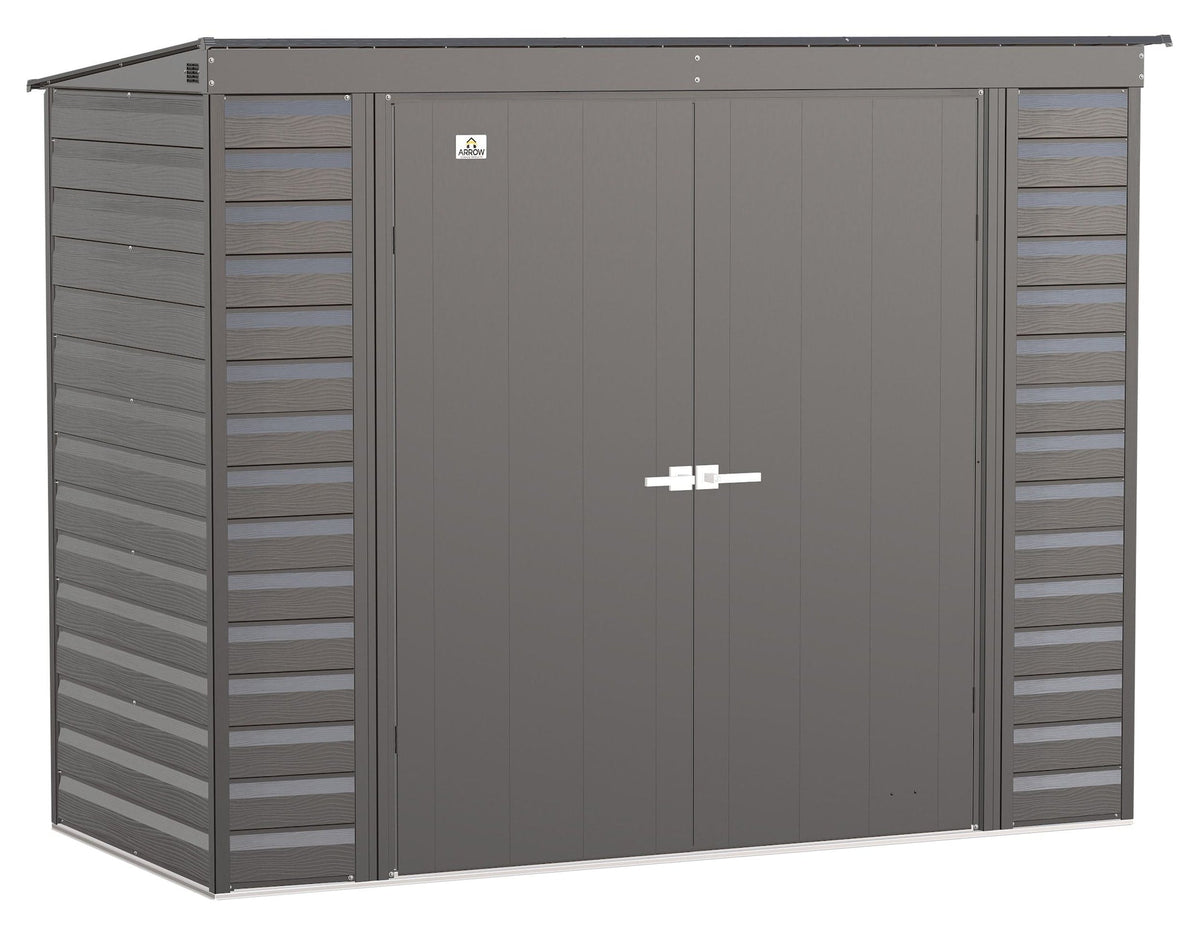 Arrow Select Galvanized Steel Storage Shed, Charcoal, 8-ft x 4-ft