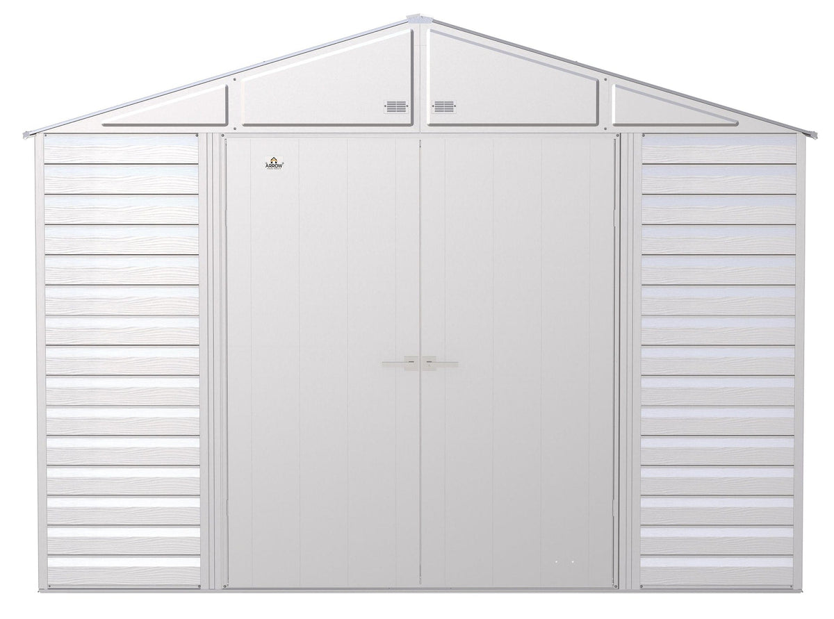 Arrow Select Galvanized Steel Storage Shed, Flute Grey, 10-ft x 14-ft
