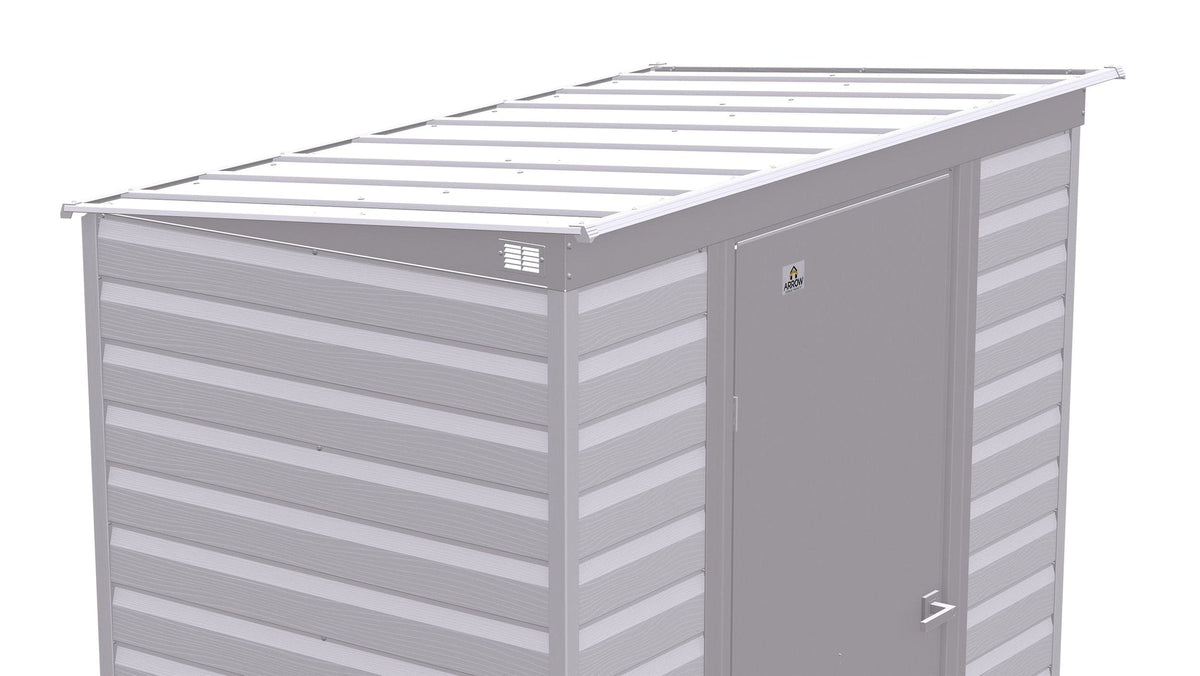 Arrow Select Galvanized Steel Storage Shed, Flute Grey, 6-ft x 4-ft