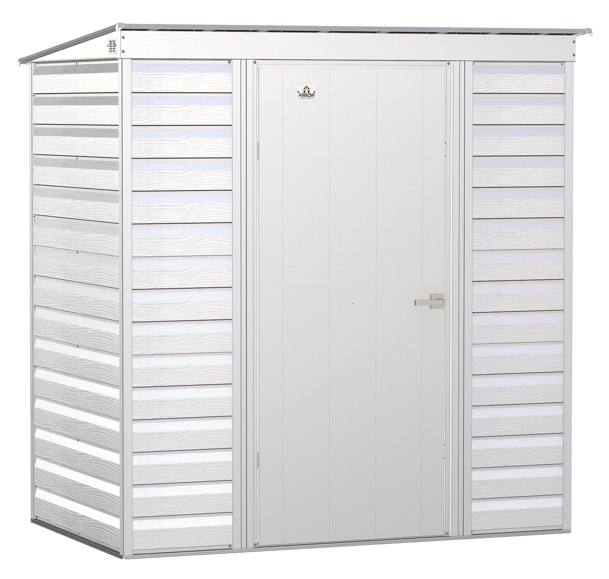Arrow Select Galvanized Steel Storage Shed, Flute Grey, 6-ft x 4-ft