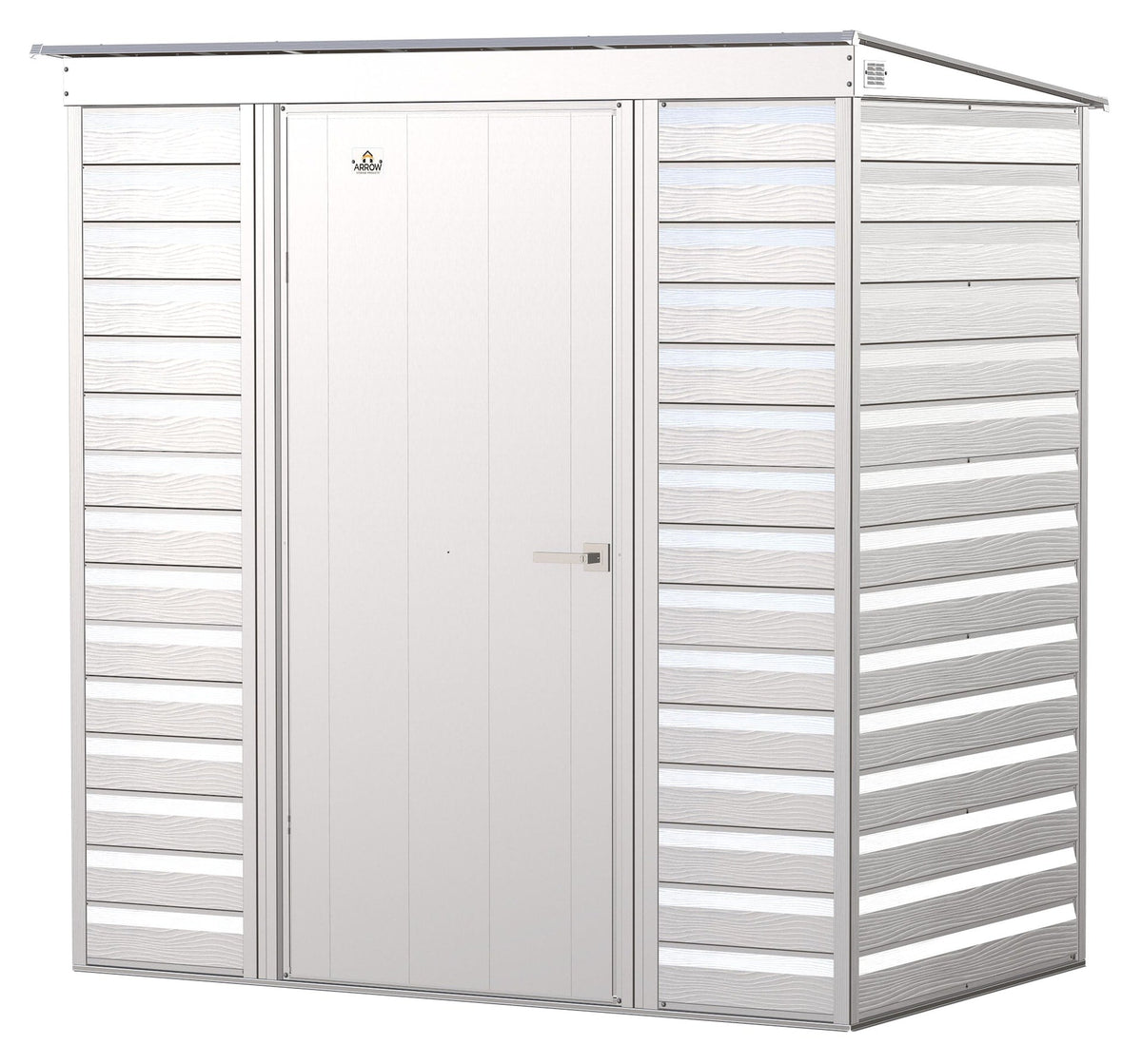 Arrow Select Galvanized Steel Storage Shed, Flute Grey, 6-ft x 4-ft