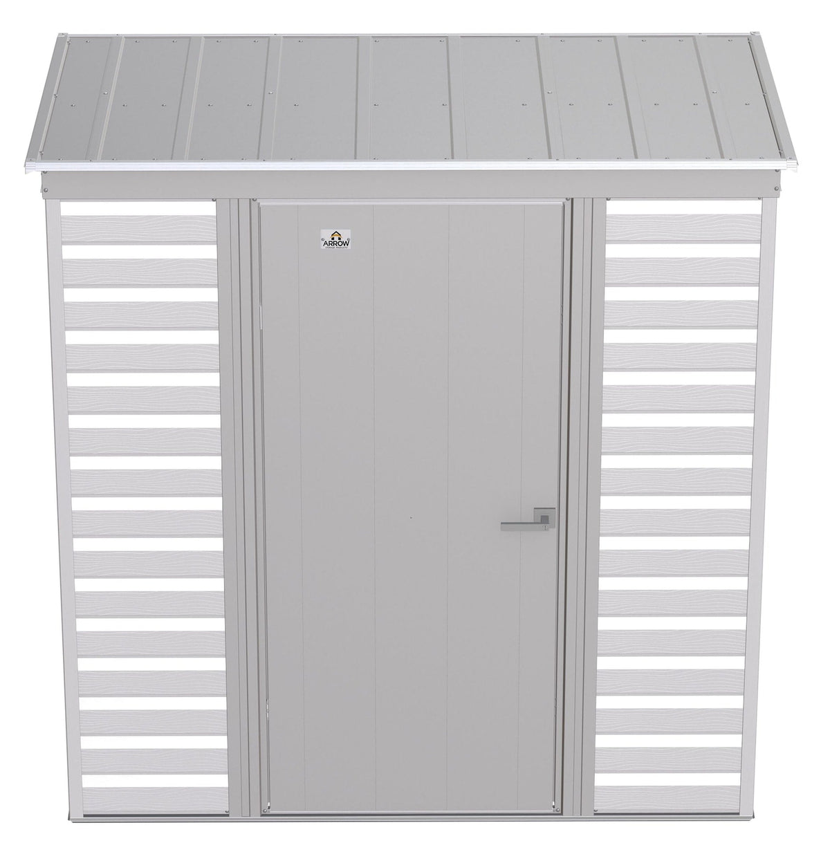 Arrow Select Galvanized Steel Storage Shed, Flute Grey, 6-ft x 4-ft