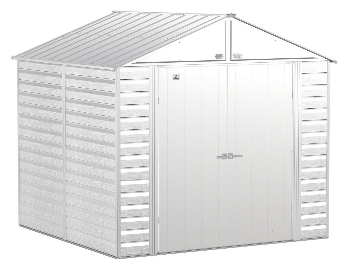 Arrow Select Galvanized Steel Storage Shed, Flute Grey, 8-ft x 8-ft