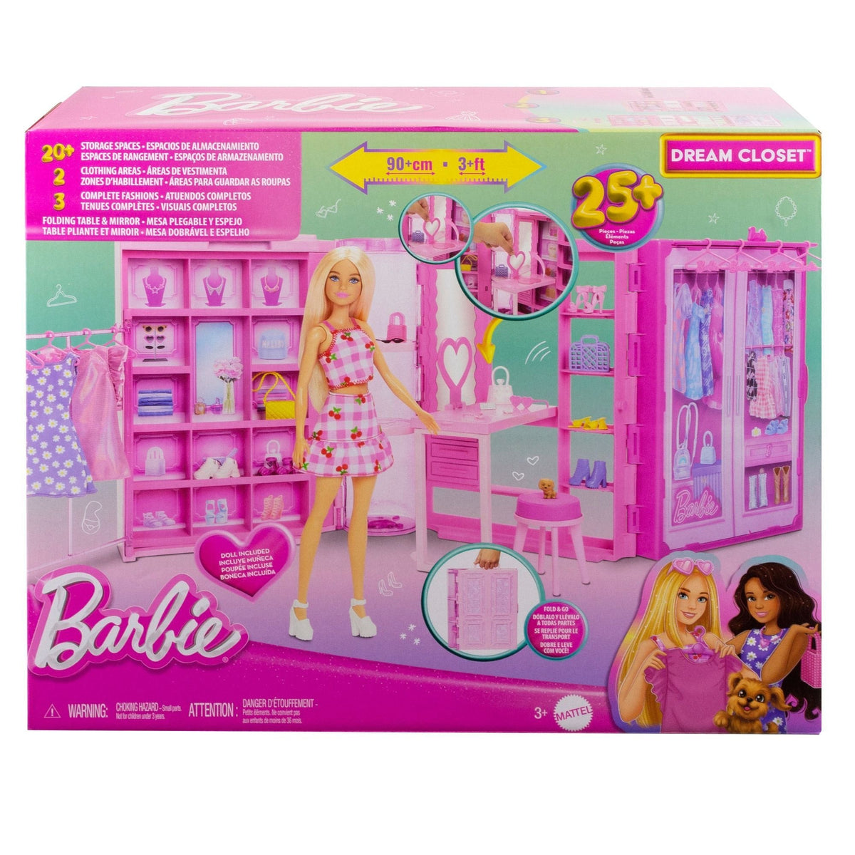 Dream Closet Toy Playset with Series 3.0 Fashion Doll and 25+ Accessories