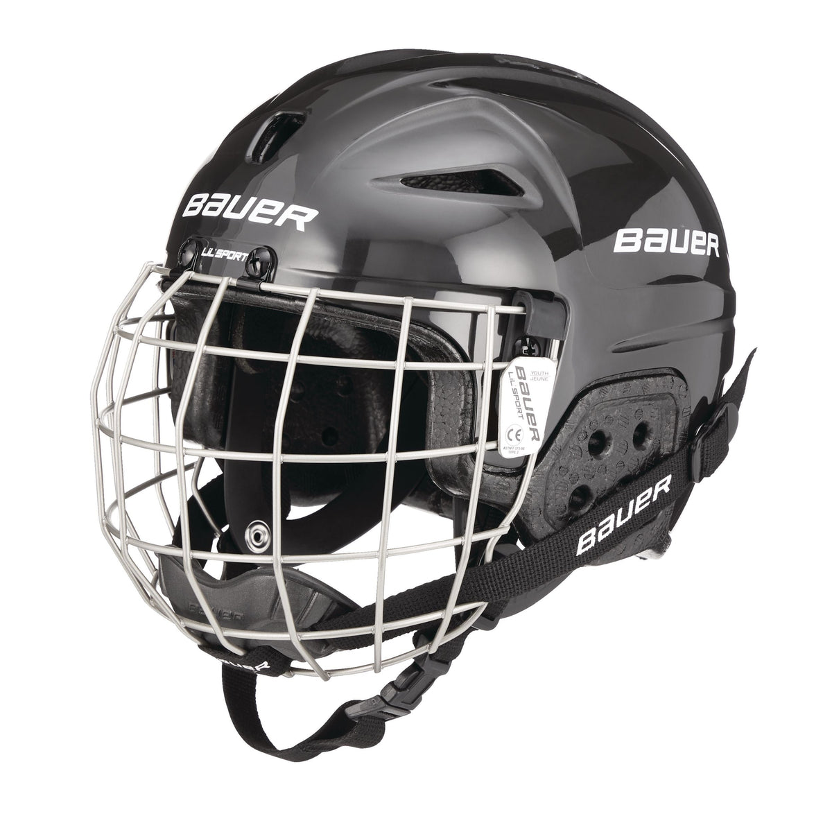 Lil' Sport Child Hockey Helmet & Cage Combo, Youth, Black