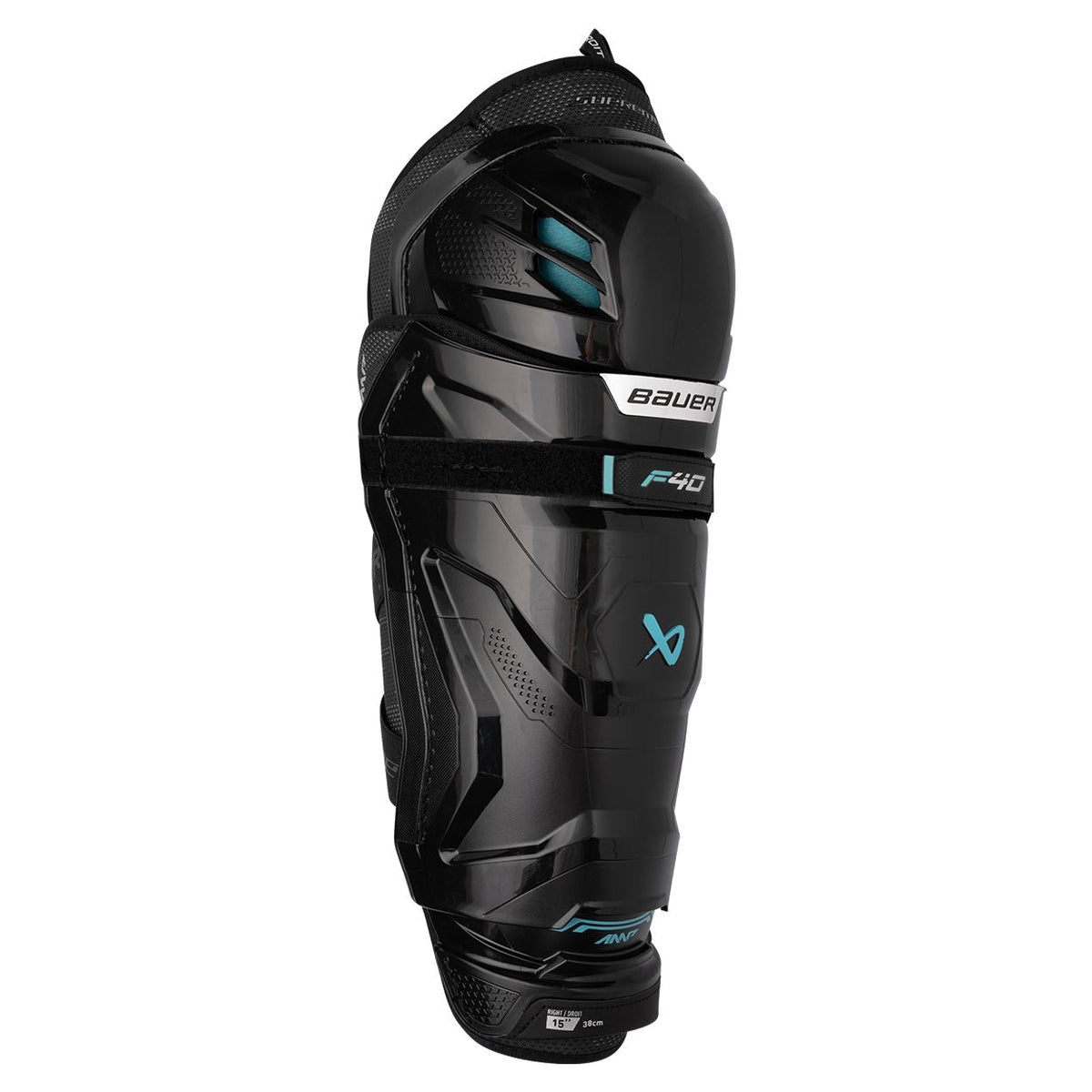 Supreme F40 Hockey Shin Guards, Intermediate, Black, Assorted Sizes
