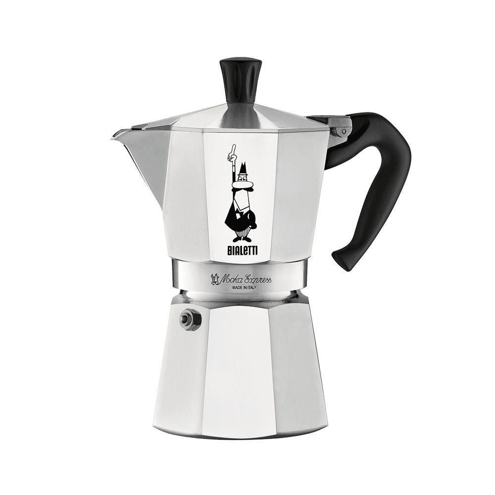 Moka Pot with Ergonomic Anti-Scale Handle, 6-Cup