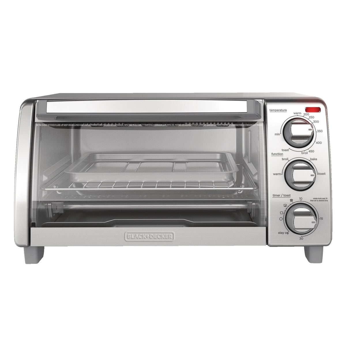 Toaster Oven with Natural Convection, Stainless Steel, 4-Slice