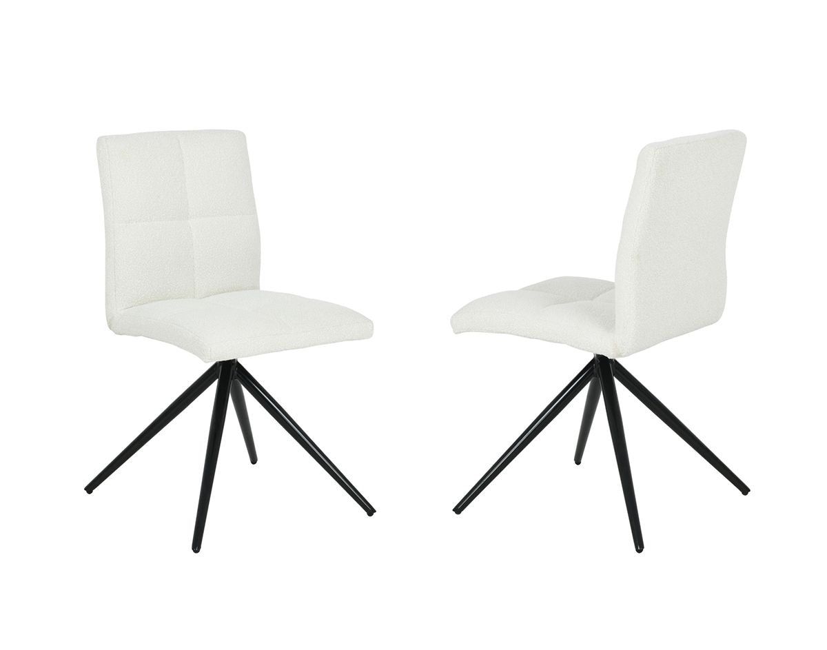Ethan White Fabric Upholstered Armless Dining Chair, 2-pc