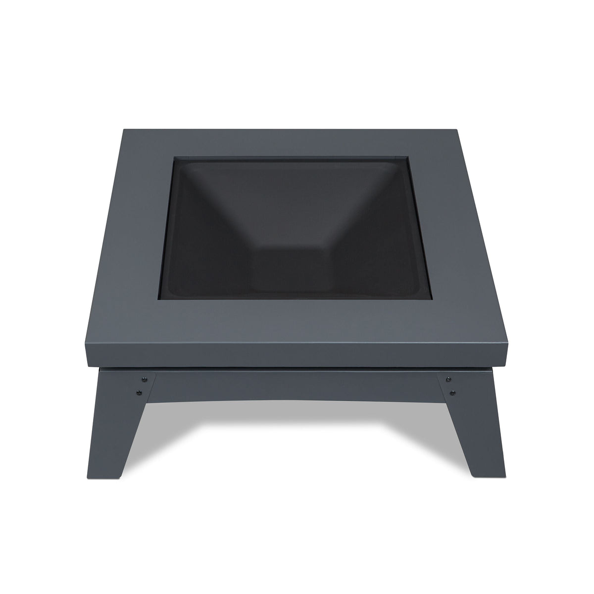 Breton Square Steel Wood Burning Fire Pit in Gray, 37-in