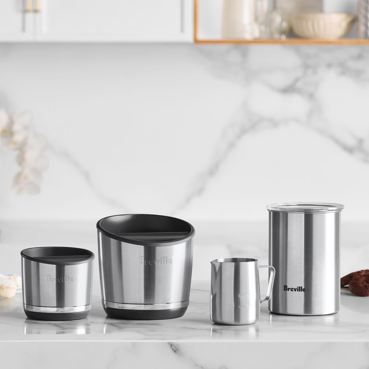 Knock Box 10, Compact, Brushed Stainless Steel