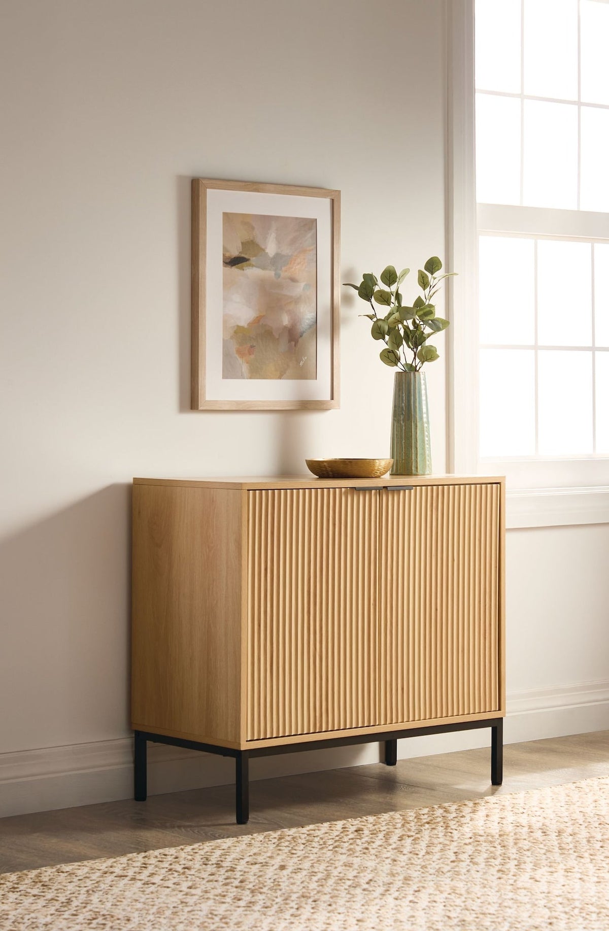 Canvas Byward Scallop Accent Cabinet Oak