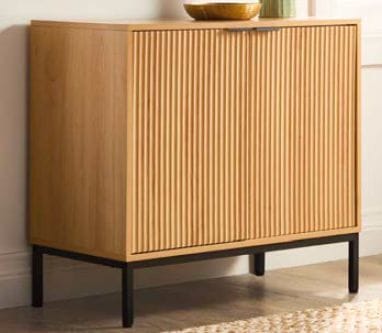 Canvas Byward Scallop Accent Cabinet Oak