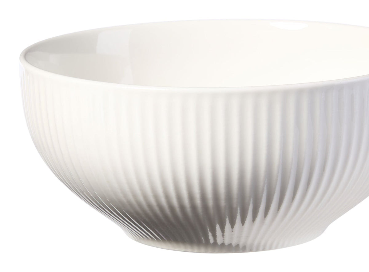CANVAS Highbury Ribbed New Bone Low Bowl, 1-pc, White