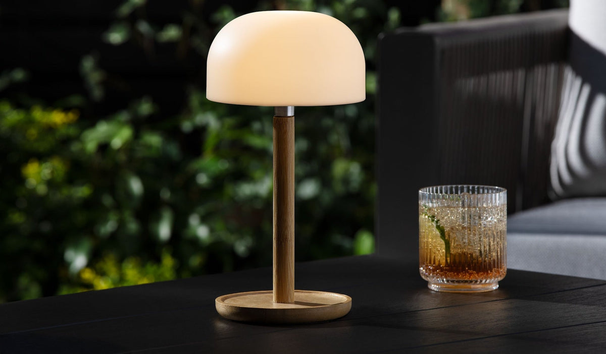 CANVAS Outdoor Rechargable Bamboo Mushroom Lamp, Multiple Colour Modes