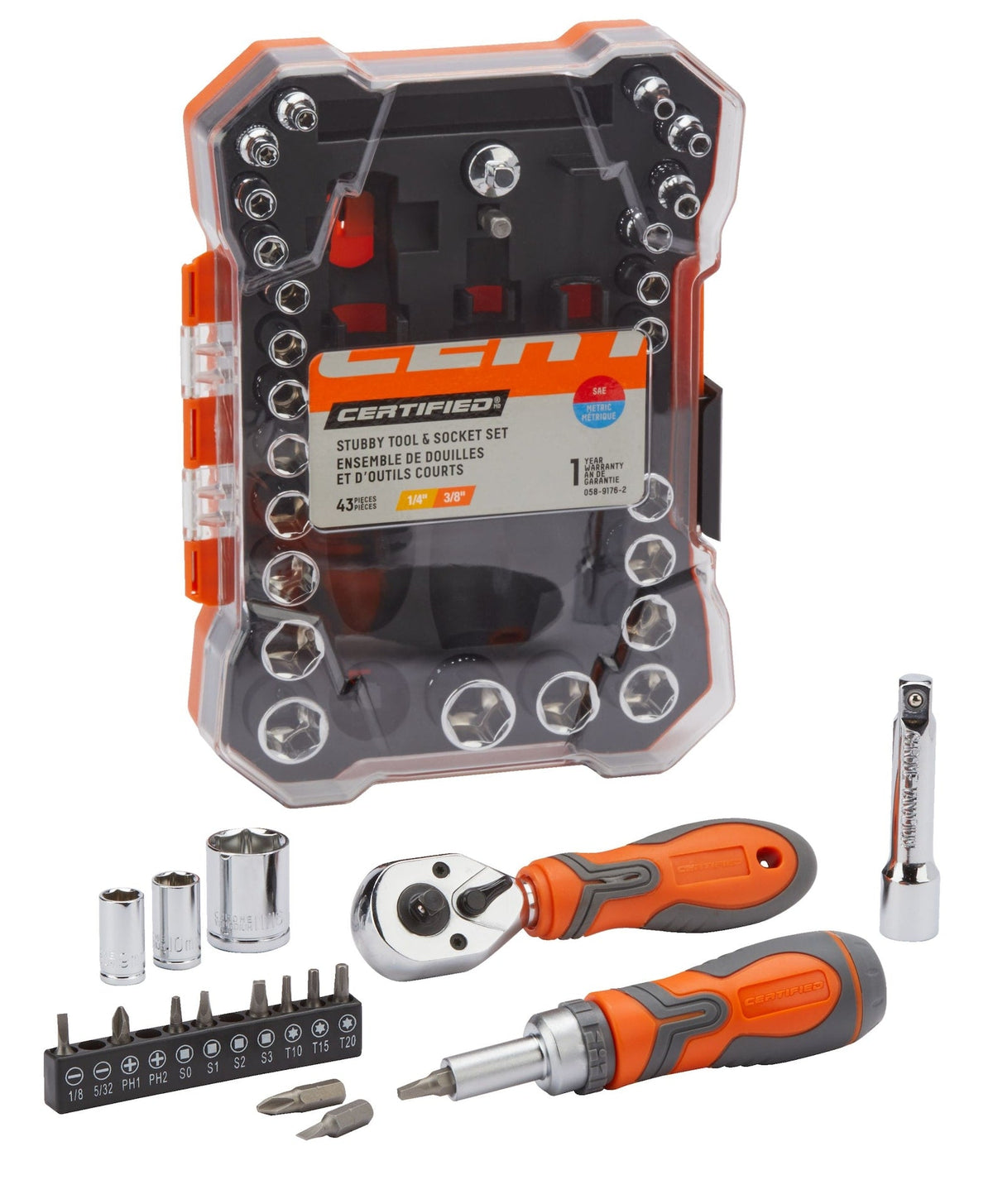 Certified Home Repair Tool & Socket Set, 43-pc