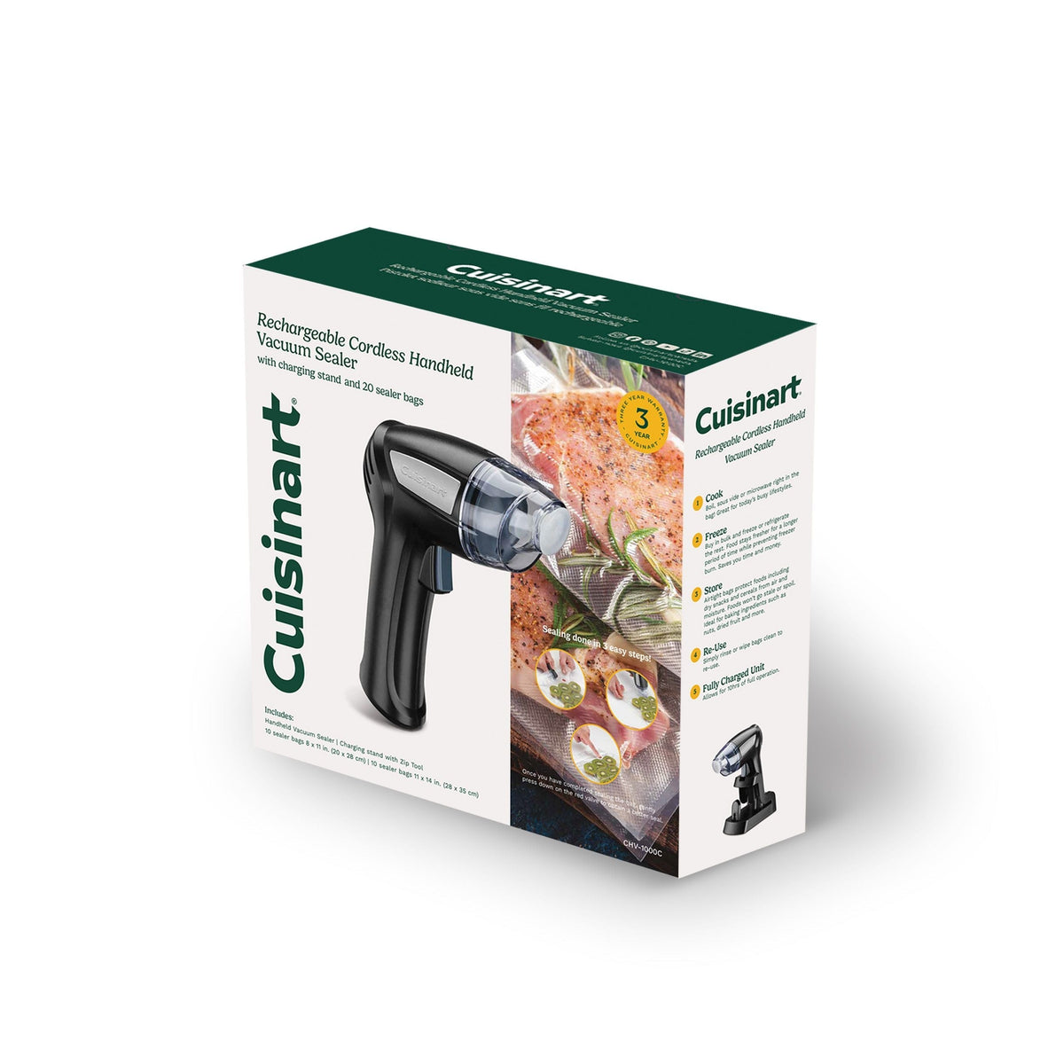 Cordless Handheld Vacuum Sealer with 20 Bags, Black
