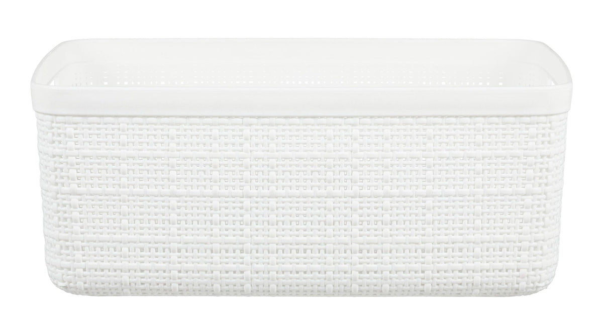 Small Jute Weave Nesting Storage Basket, White