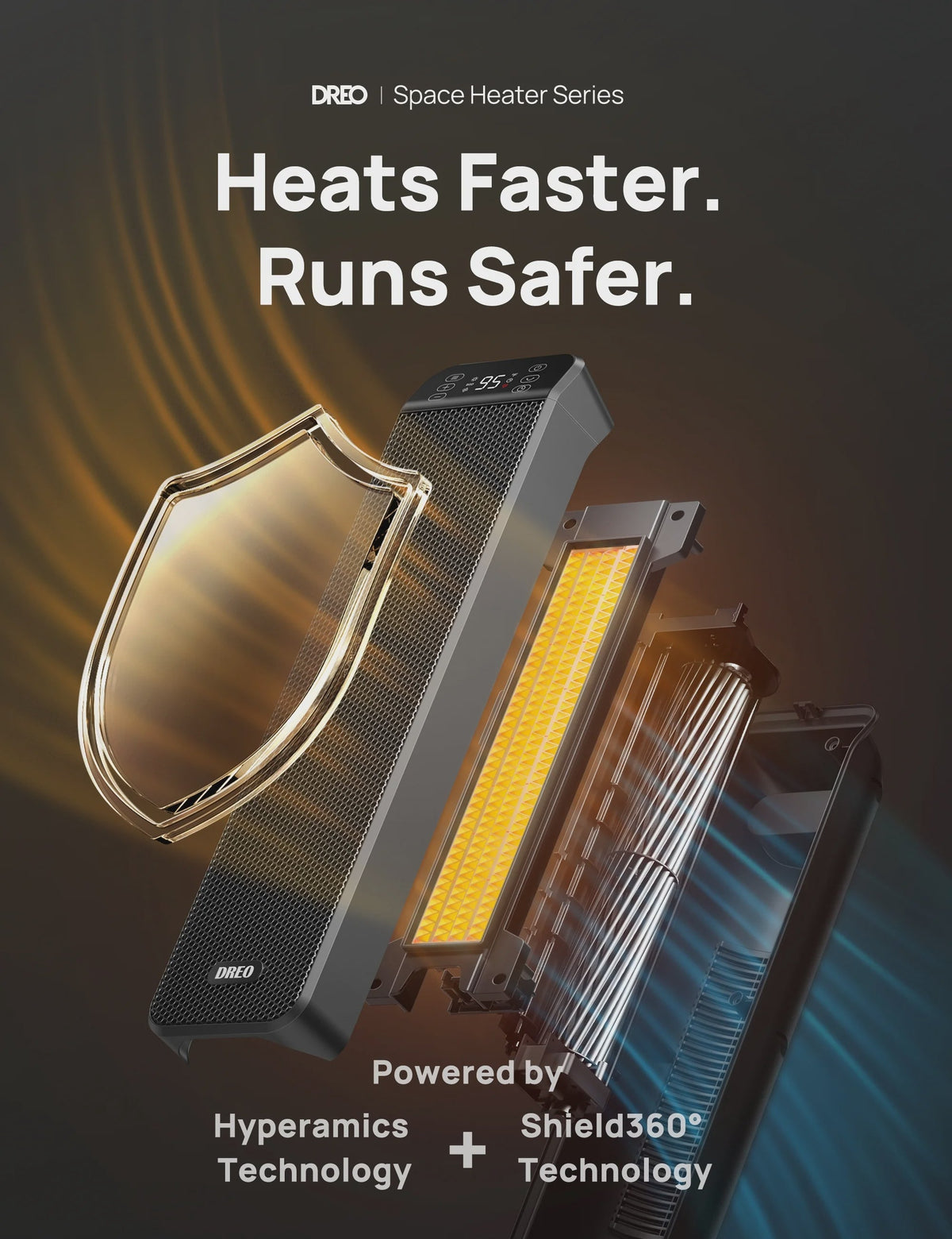 Space Heater for Inside, Electric Heater for Home with Remote, 24 in 11ft/s Fast Quiet Heating, 3 Modes, Safe Energy Efficient Heaters for...
