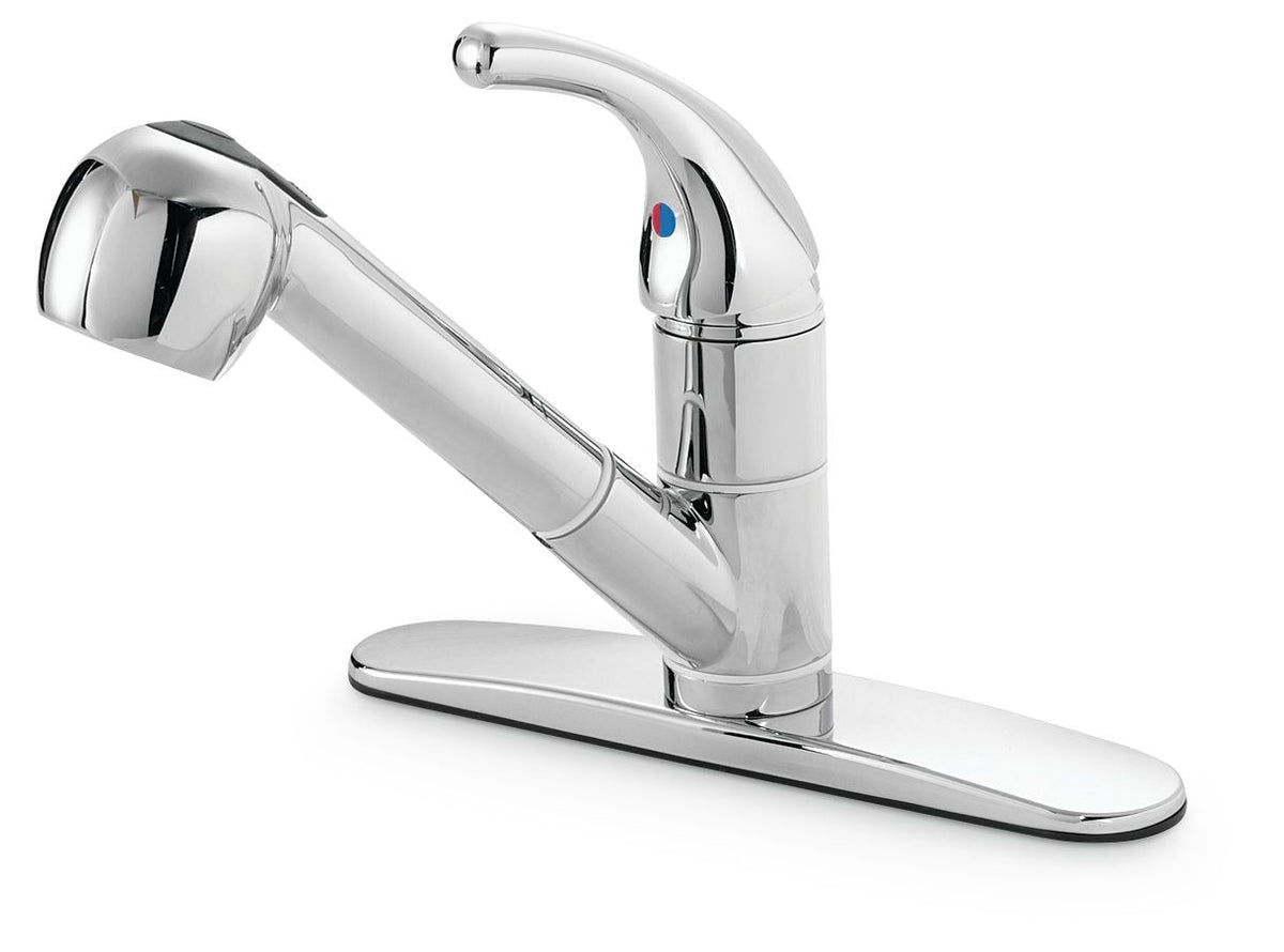 Plymouth Single Handle Pull Out Kitchen Faucet, Chrome