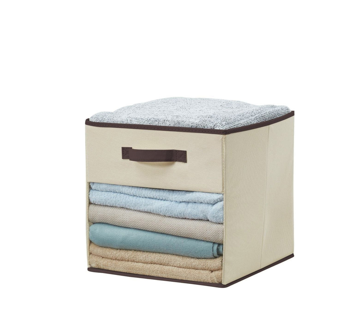 Collapsible Transparent Front Cube, 11-in, 6-pk, Beige