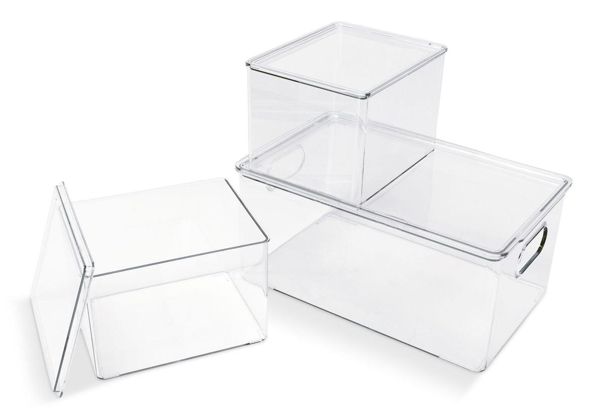 Dial Clear Storage Bin Set, 3-pc