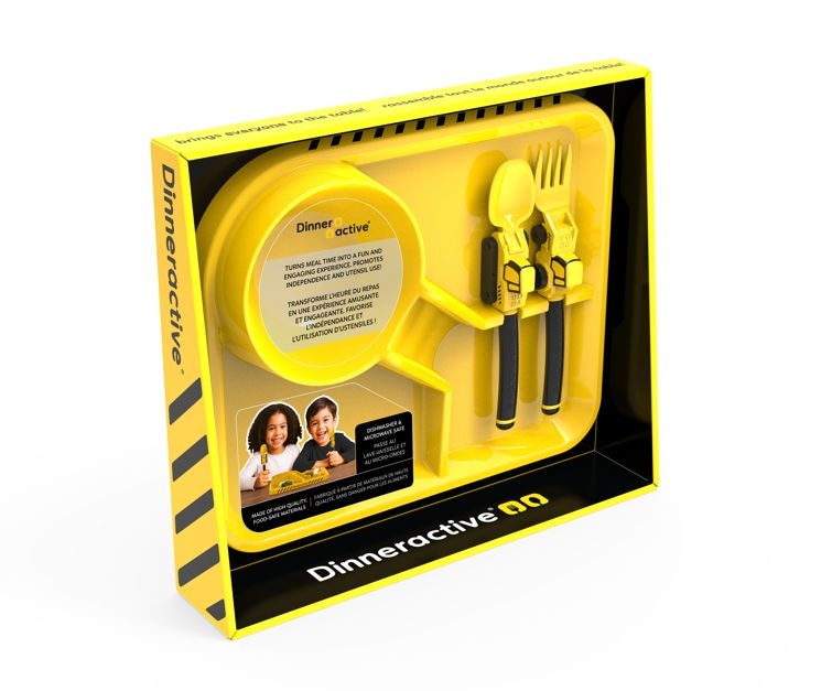 Construction Theme Plastic Meal Tray Set, 3-pc