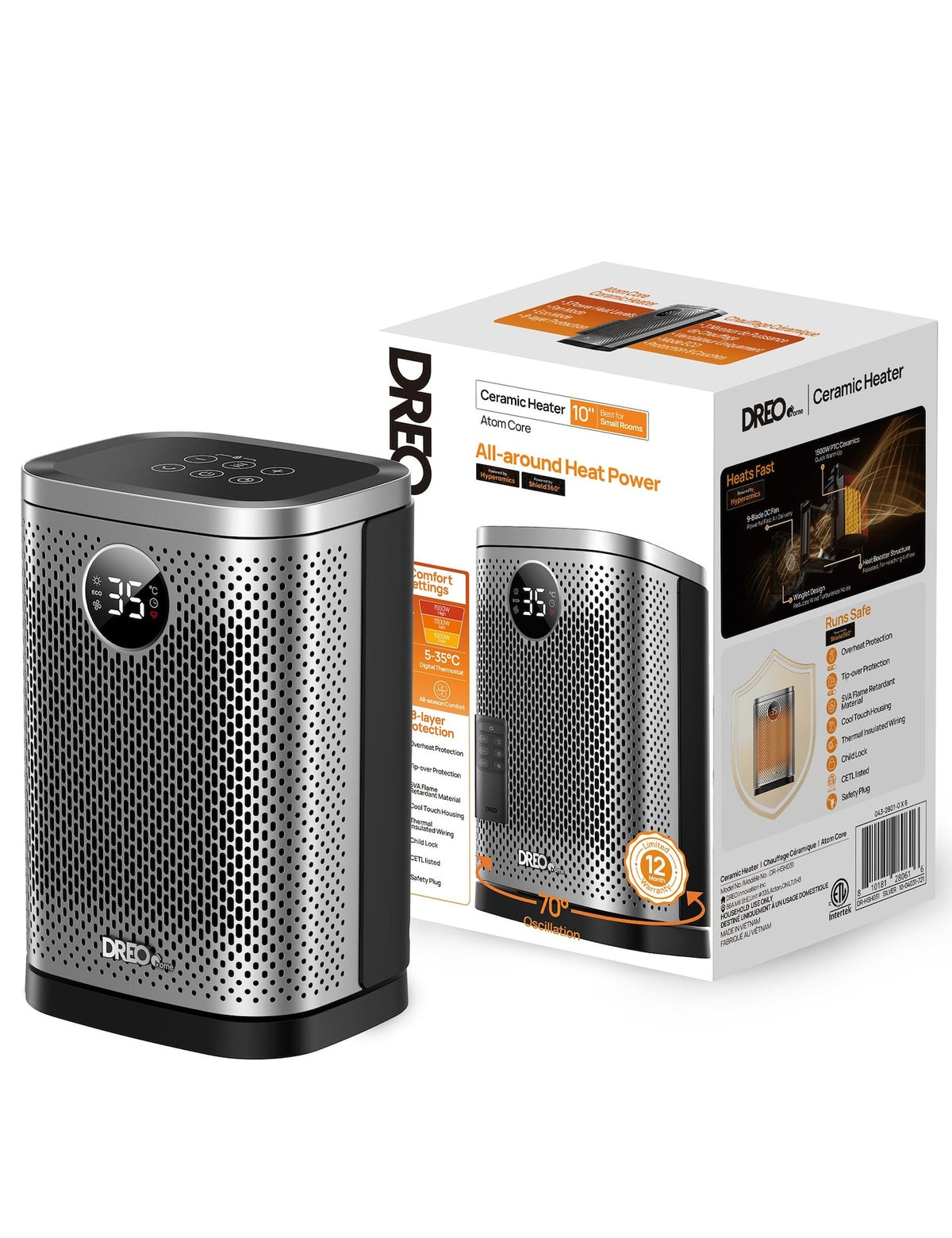 Home 1500W Portable Indoor PTC Ceramic Space Heater
