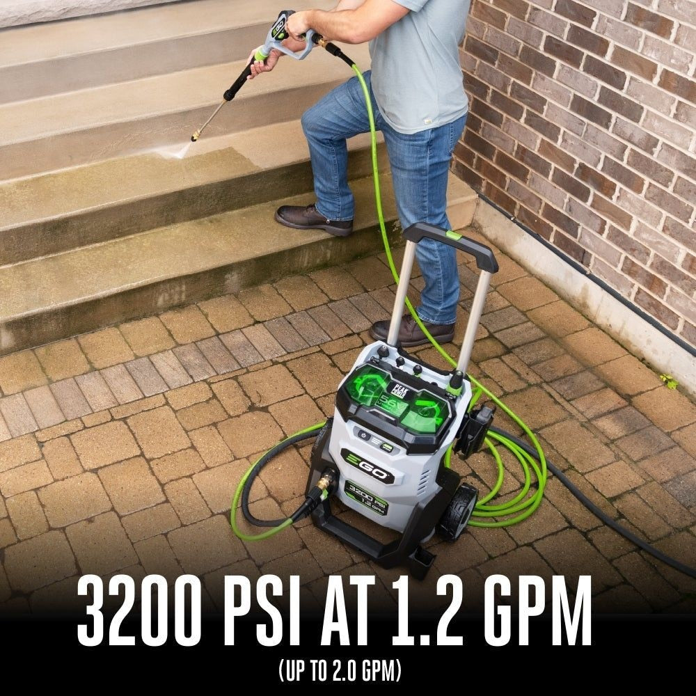 HPW3204-2 POWER+ 3200 PSI Pressure Washer with 2 x 6.0Ah Batteries and 320W Charger