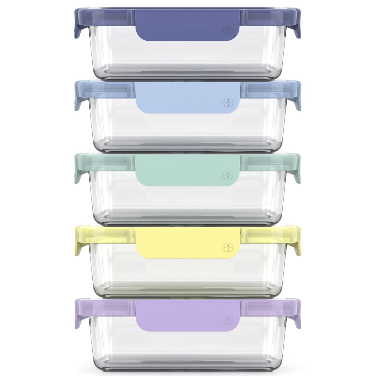 Colour Lock Glass Meal Prep Food Storage Container Set with Leakproof Lids, 10-pc