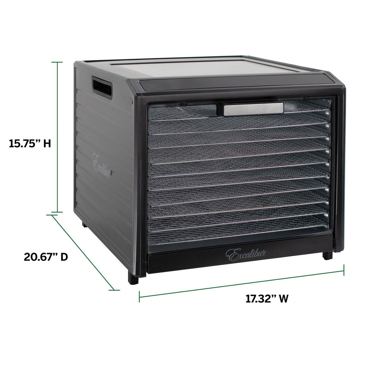 Performance Series 10-Tray Food Dehydrator, Steel, 700W, Stainless Steel, Black